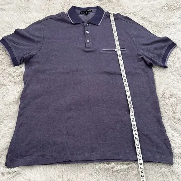 Robert Barakett Polo Findlay Short Sleeve Shirt Heathered Purple Size M - Picture 3 of 7